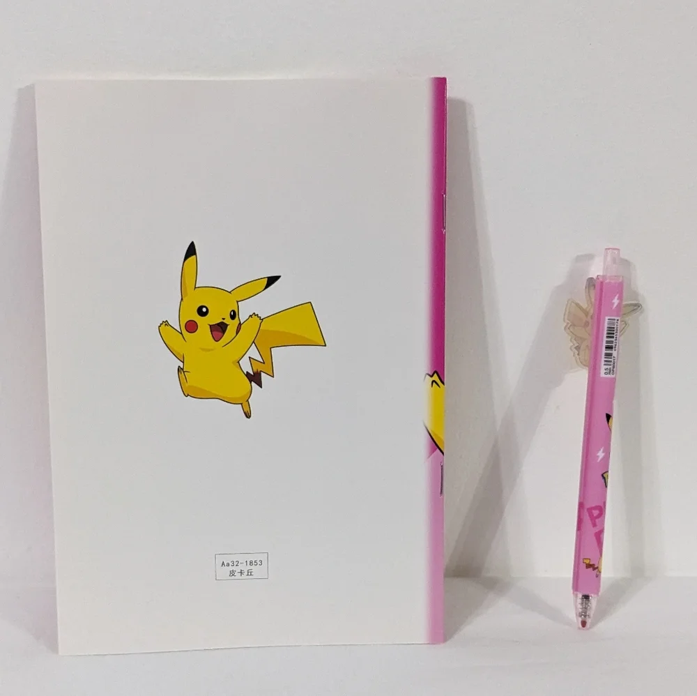 Pokemon Pikachu Pink Notebook & Pink Pen, Stationery, NEW